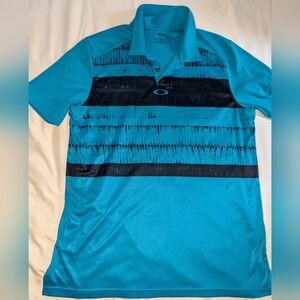 Oakley Men's Medium Blue Dri-Fit Short Sleeve Performance‎ Golf Polo